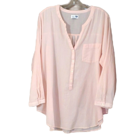 Old Navy Tops - 💜2/$24💜 Old Navy light pink cotton tunic top